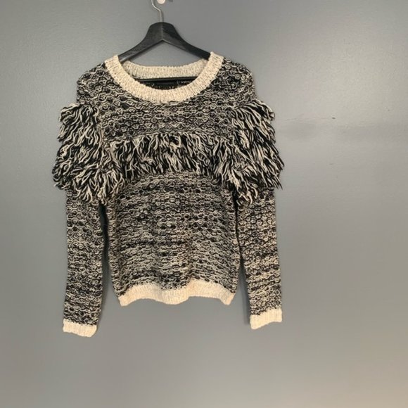 Banana Republic Crew Ruffle Sweater Black Small - Picture 10 of 12